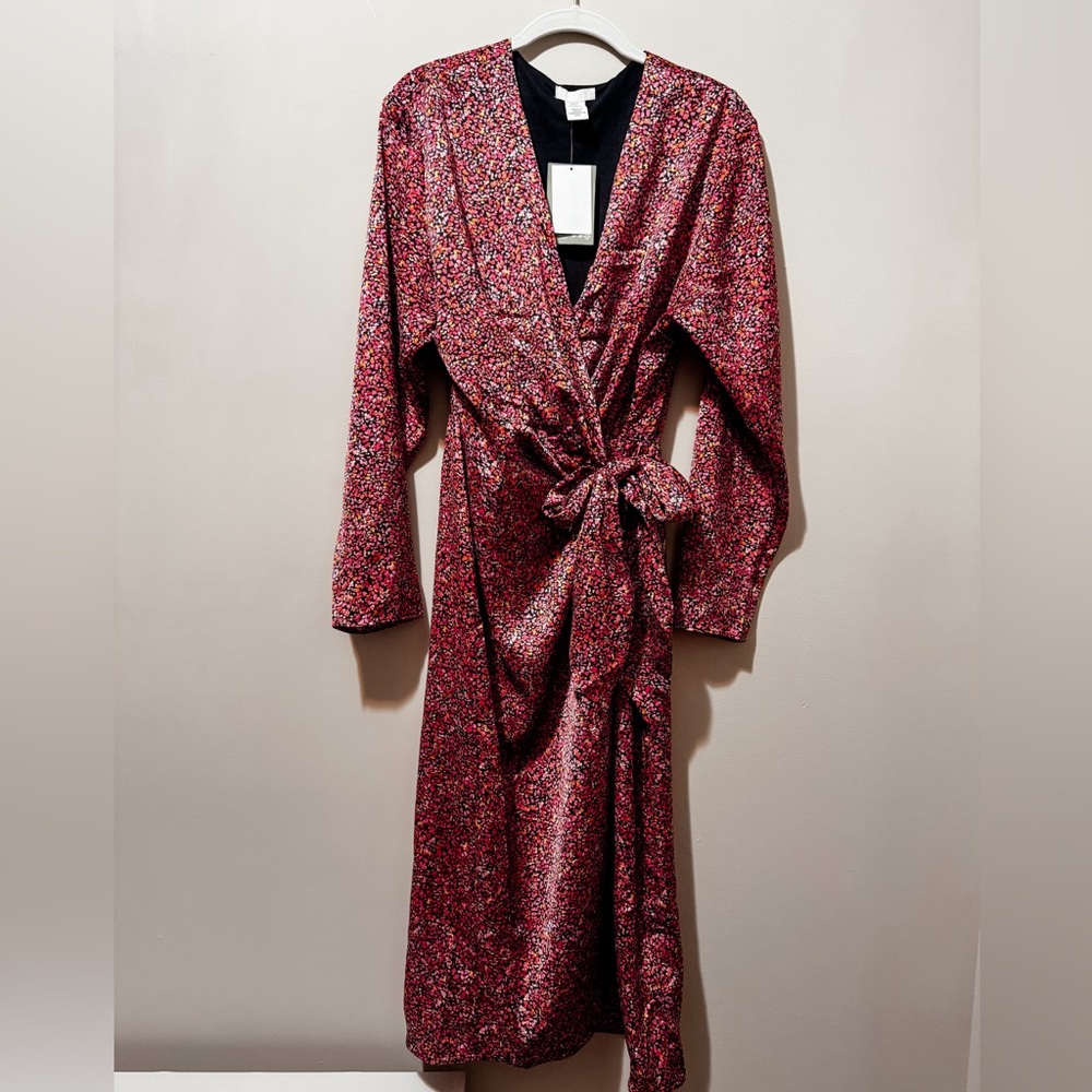 Pink Patterned H&M Wrap Dress